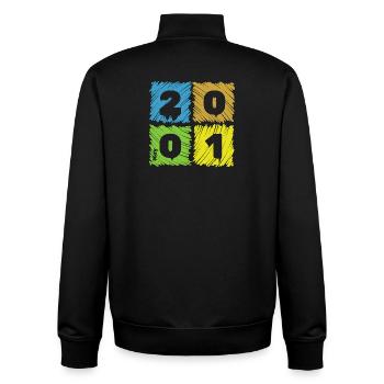 25. Geburtstag Farbige Patches since 05/2001 - Unisex Organic Zip Sweatshirt by Stanley/Stella - black - Back - AI Model Male 185 light (185cm)