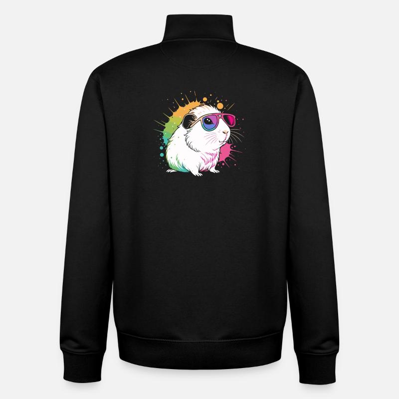 Hamster Pop Art Bunte Brille - Unisex Organic Zip Sweatshirt von Stanley/Stella - Schwarz