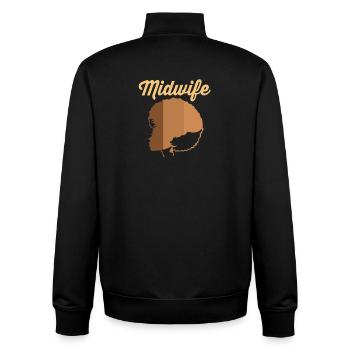 Hebamme - Unisex Organic Zip Sweatshirt von Stanley/Stella - Schwarz - Hinten - AI Model Male 185 light (185cm)