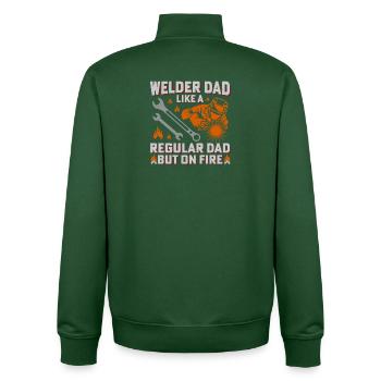 Schweißvater Feuer-Motiv Schweißer Vatertag - Unisex Organic Zip Sweatshirt von Stanley/Stella - Flaschengrün - Hinten - AI Model Male 185 dark (185cm)