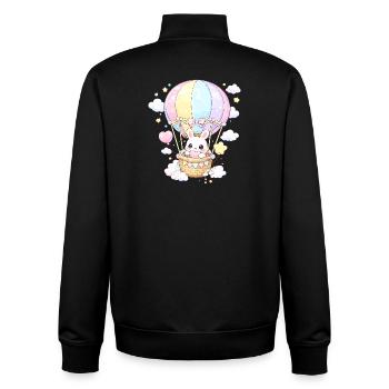 Pastell-Kaninchenballon im Himmel - Unisex Organic Zip Sweatshirt von Stanley/Stella - Schwarz - Hinten - AI Model Male 185 light (185cm)
