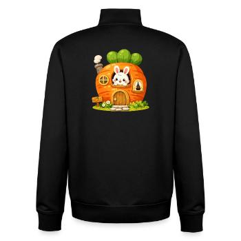Karottenhaus mit Häschen - Unisex Organic Zip Sweatshirt von Stanley/Stella - Schwarz - Hinten - AI Model Male 185 light (185cm)
