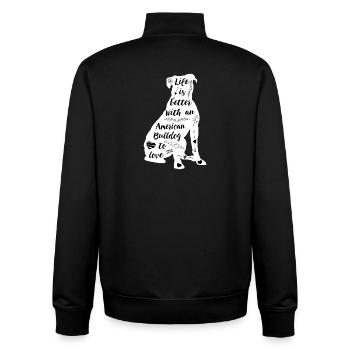 La vie est meilleure avec un bouledogue américain - Sweat zippé unisexe en coton bio Stanley/Stella - noir - Dos - AI Model Male 185 light (185cm)