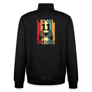 Level Up, freigeschalteter Retro-Controller - Unisex Organic Zip Sweatshirt von Stanley/Stella - Schwarz - Hinten - AI Model Male 185 light (185cm)