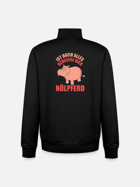 Pessimist Spruch Nörgler Lustiges Nilpferd - Unisex Organic Zip Sweatshirt von Stanley/Stella - Schwarz