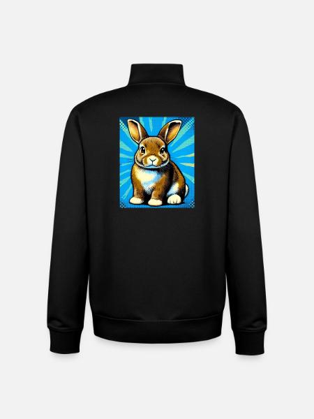 rabbit - Unisex Organic Zip Sweatshirt by Stanley/Stella - black
