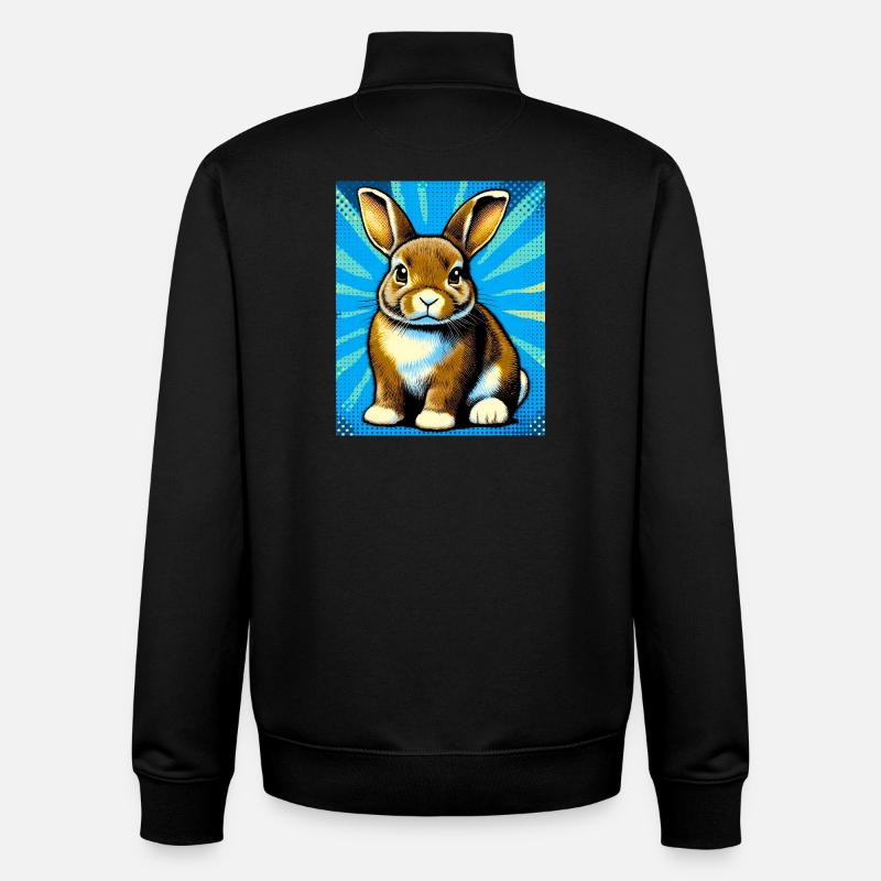 rabbit - Unisex Organic Zip Sweatshirt by Stanley/Stella - black