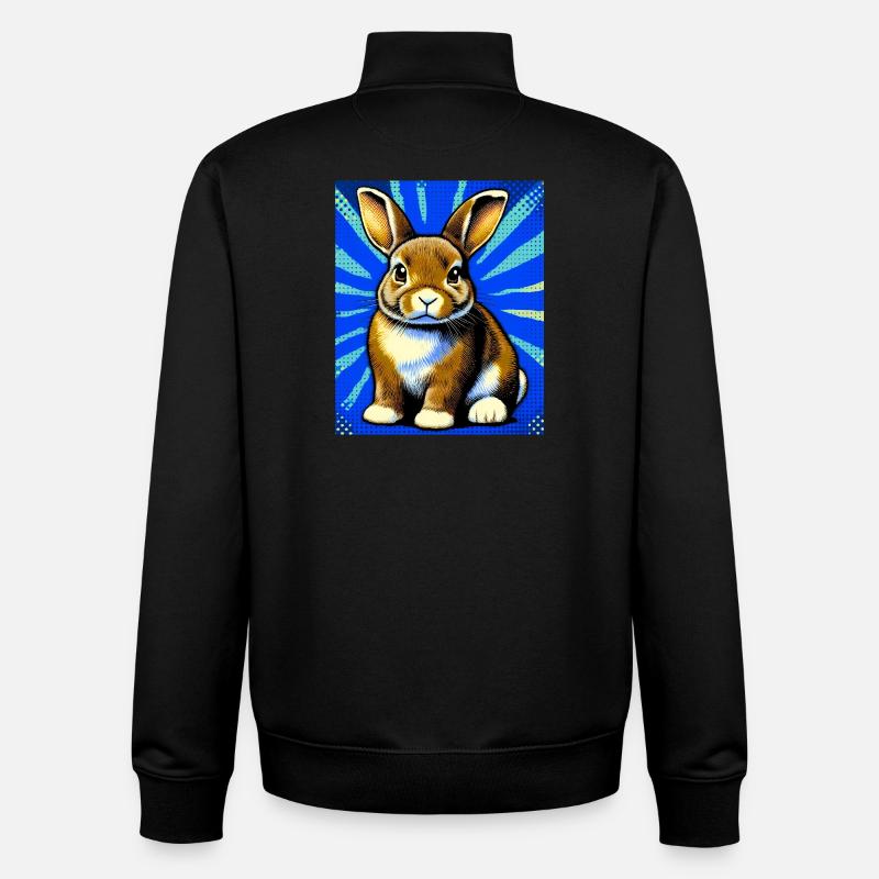 rabbit - Unisex Organic Zip Sweatshirt by Stanley/Stella - black