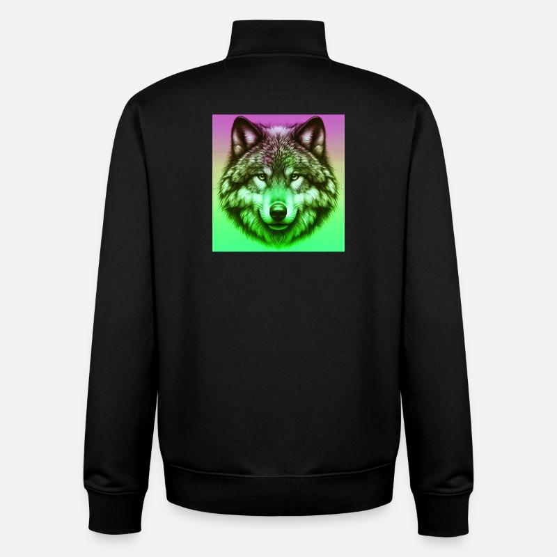 Wolf - Unisex Organic Zip Sweatshirt by Stanley/Stella - black
