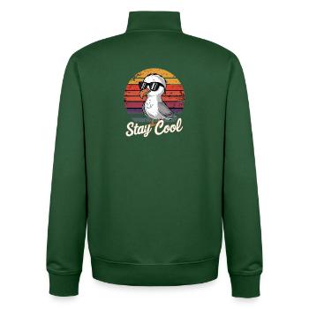  Stay Cool Lustige Moewe Mit Sonnenbrille Retro - Unisex Organic Zip Sweatshirt von Stanley/Stella - Flaschengrün - Hinten - AI Model Male 185 dark (185cm)