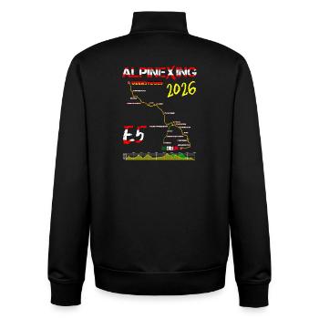E5 Oberstdorf Meran 2026 - Unisex Organic Zip Sweatshirt von Stanley/Stella - Schwarz - Hinten - AI Model Male 185 light (185cm)