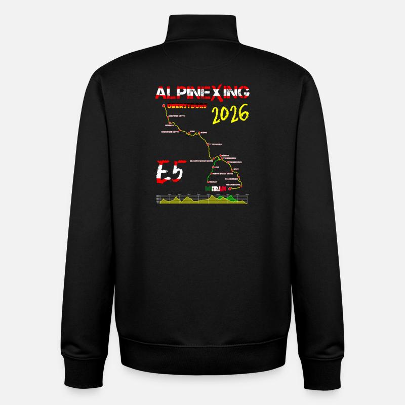 E5 Oberstdorf Merano 2026 - Sweat zippé unisexe en coton bio Stanley/Stella - noir