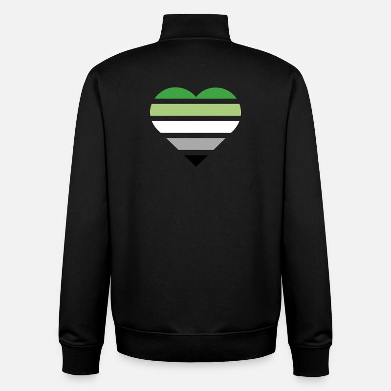 Pride Flag Heart · Aromantic - Unisex Organic Zip Sweatshirt von Stanley/Stella - Schwarz