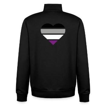 Pride Flag Heart · Asexual - Unisex Organic Zip Sweatshirt von Stanley/Stella - Schwarz - Hinten - AI Model Male 185 light (185cm)