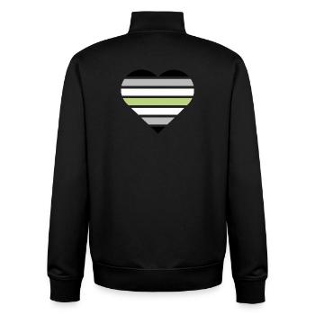 Pride Flag Heart · Agender - Unisex Organic Zip Sweatshirt von Stanley/Stella - Schwarz - Hinten - AI Model Male 185 light (185cm)
