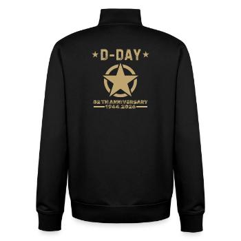 D-Day 82e Anniversaire 1944 2026 Mémoire - Sweat zippé unisexe en coton bio Stanley/Stella - noir - Dos - AI Model Male 185 light (185cm)