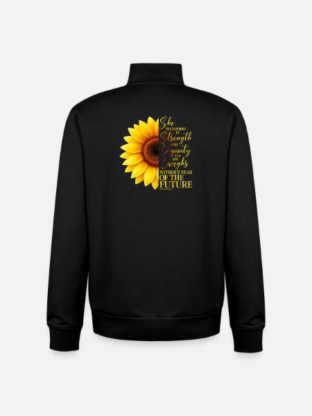 Christian Sunflower Positivity God Religion - Unisex Organic Zip Sweatshirt by Stanley/Stella - black