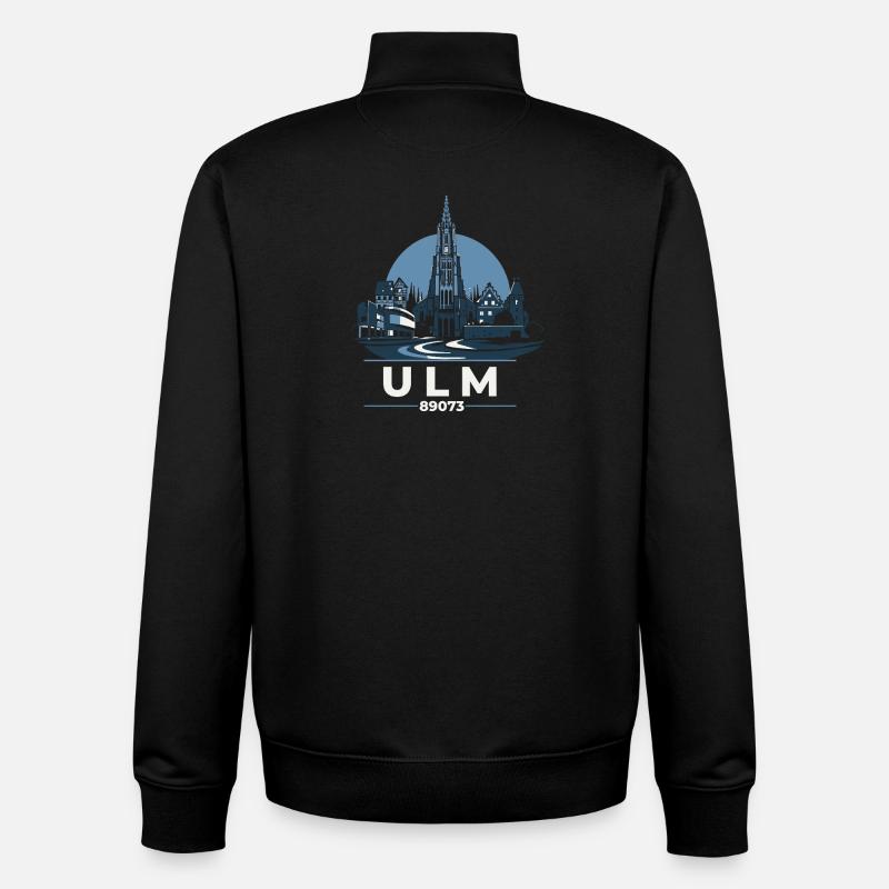 Ulm Skyline Silhouette mit Münster - Unisex Organic Zip Sweatshirt von Stanley/Stella - Schwarz