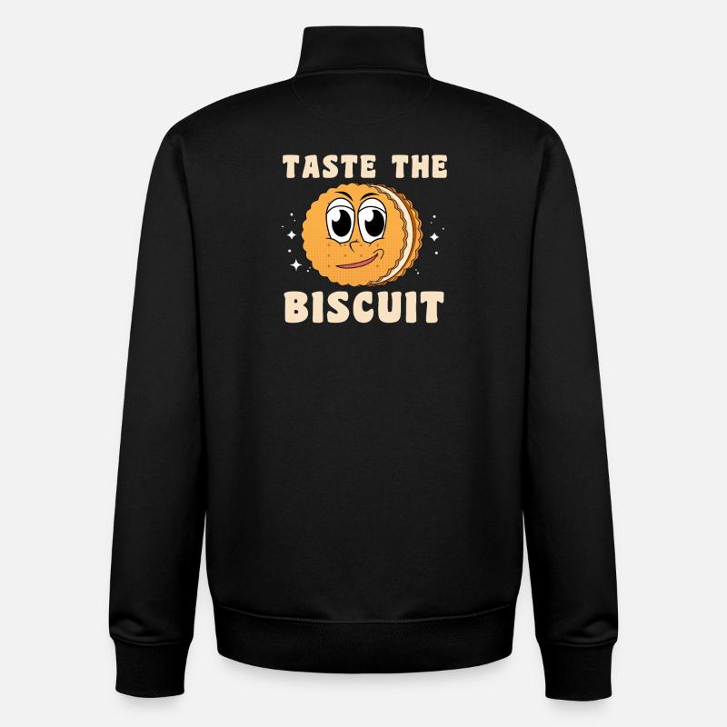 Goûte au biscuit Personnage - Sweat zippé unisexe en coton bio Stanley/Stella - noir