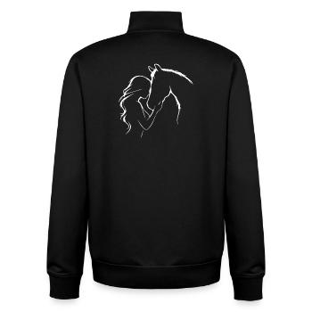 Cavalière Horse Girl Love Love Riding - Sweat zippé unisexe en coton bio Stanley/Stella - noir - Dos - AI Model Male 185 light (185cm)