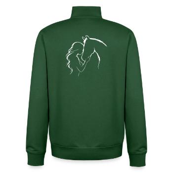 Pferd Mädchen Herz Liebe Reiten Reiterin - Unisex Organic Zip Sweatshirt von Stanley/Stella - Flaschengrün - Hinten - AI Model Male 185 dark (185cm)