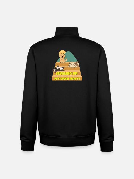 Leveling Up My Own Way - Unisex Organic Zip Sweatshirt by Stanley/Stella - black