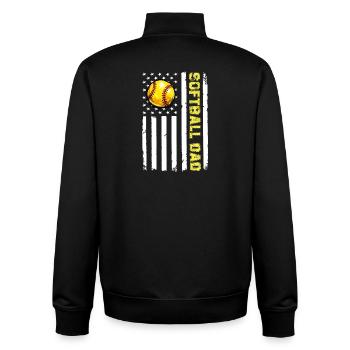 Camo Softball Dad PNG, Vatertagsdesign - Unisex Organic Zip Sweatshirt von Stanley/Stella - Schwarz - Hinten - AI Model Male 185 light (185cm)