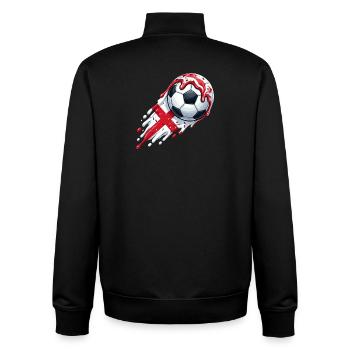 Red and White Melting Icecream Football Ball Art - Unisex Organic Zip Sweatshirt by Stanley/Stella - black - Back - AI Model Male 185 light (185cm)