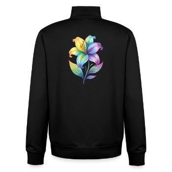 Regenbogen Lilie Aquarell - Unisex Organic Zip Sweatshirt von Stanley/Stella - Schwarz - Hinten - AI Model Male 185 light (185cm)