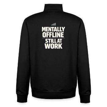 Ausgebrannter Millennial, Müder Erwachsener, - Unisex Organic Zip Sweatshirt von Stanley/Stella - Schwarz - Hinten - AI Model Male 185 light (185cm)