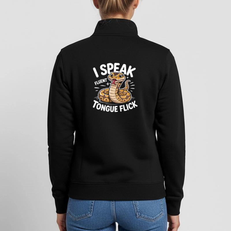Langue Fluide | Humour du Python Roi Sweat zippé unisexe en coton bio Stanley/Stella