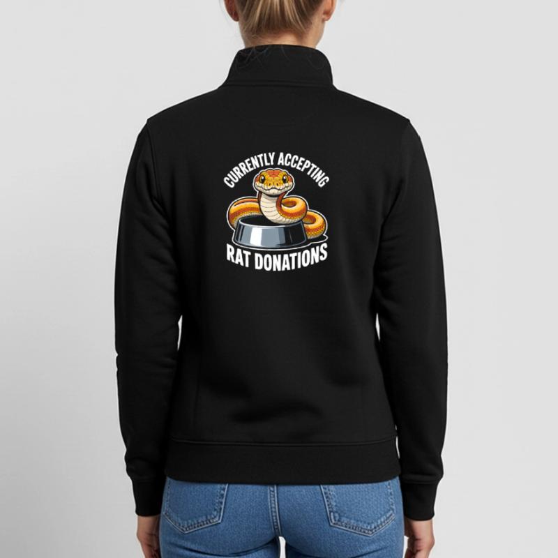 Rat donations wanted | King Python Humor Unisex Organic Zip Sweatshirt by Stanley/Stella