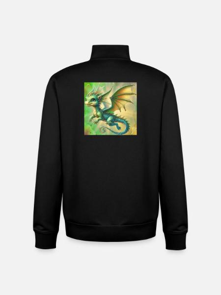 dragon - Unisex Organic Zip Sweatshirt by Stanley/Stella - black