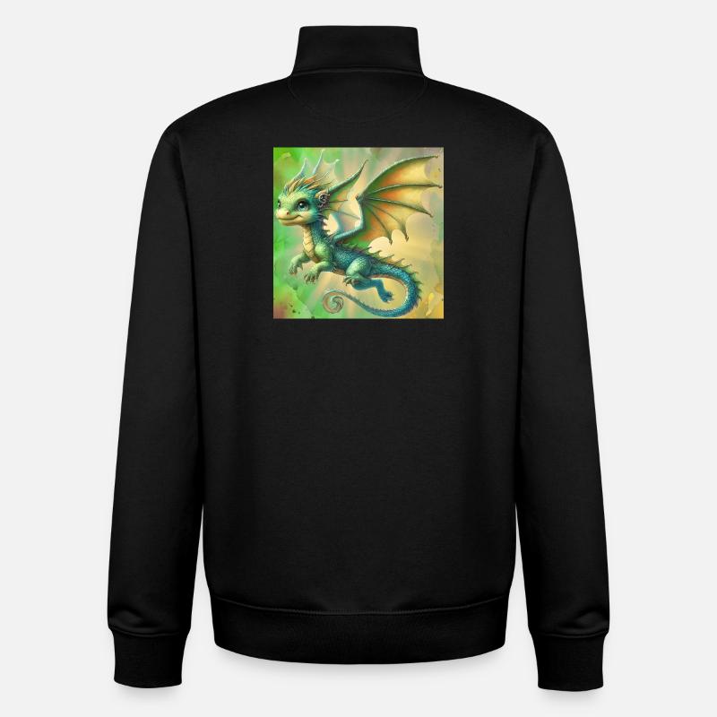 dragon - Sweat zippé unisexe en coton bio Stanley/Stella - noir