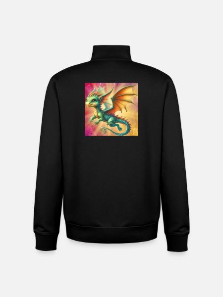 dragon - Unisex Organic Zip Sweatshirt by Stanley/Stella - black
