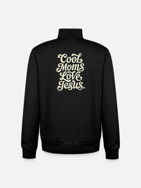 Escritura vintage: Las madres guays aman a Jesús - Sudadera unisex con cremallera de algodón orgánico de Stanley/Stella - negro