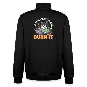 Burn It – Diction amusante pour les programmeurs - Sweat zippé unisexe en coton bio Stanley/Stella - noir - Dos - AI Model Male 185 light (185cm)
