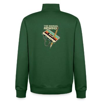 Retro Kassette Bleistift 80er Jahre Musik - Unisex Organic Zip Sweatshirt von Stanley/Stella - Flaschengrün - Hinten - AI Model Male 185 dark (185cm)