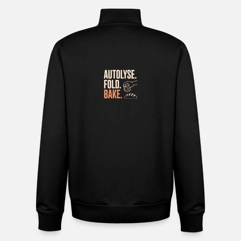 Autolyse Fold Bake Bread Art - Unisex Organic Zip Sweatshirt by Stanley/Stella - black