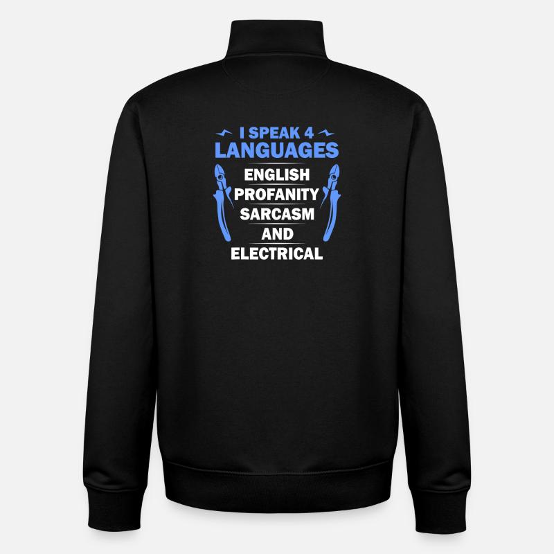 Je parle 4 langues Tee - Sweat zippé unisexe en coton bio Stanley/Stella - noir