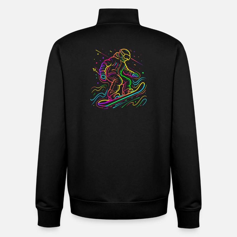 Snowboarder Retrowave - Unisex Organic Zip Sweatshirt von Stanley/Stella - Schwarz