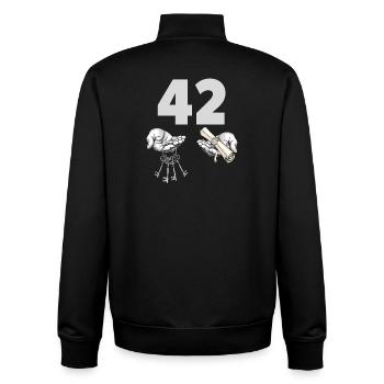 Forty-Two Keys and Scroll - Unisex Organic Zip Sweatshirt by Stanley/Stella - black - Back - AI Model Male 185 light (185cm)