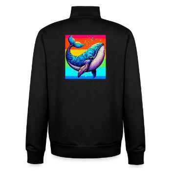 Wal - Unisex Organic Zip Sweatshirt von Stanley/Stella - Schwarz - Hinten - AI Model Male 185 light (185cm)