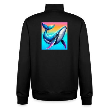 Wal - Unisex Organic Zip Sweatshirt von Stanley/Stella - Schwarz - Hinten - AI Model Male 185 light (185cm)