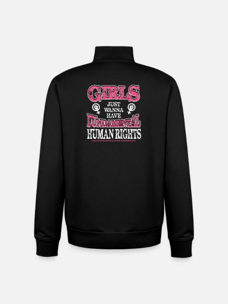 Fundamental Rights Feminist Tee - Unisex Organic Zip Sweatshirt by Stanley/Stella - black