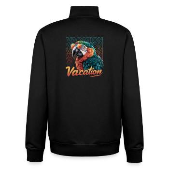 Papagei Urlaub Abenteuer mit Sommerbrille - Unisex Organic Zip Sweatshirt von Stanley/Stella - Schwarz - Hinten - AI Model Male 185 light (185cm)