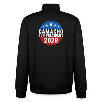 Camacho 2028 Emblem-Parodie Lustig, nicht sicher - Unisex Organic Zip Sweatshirt von Stanley/Stella - Schwarz - Hinten - AI Model Male 185 light (185cm)