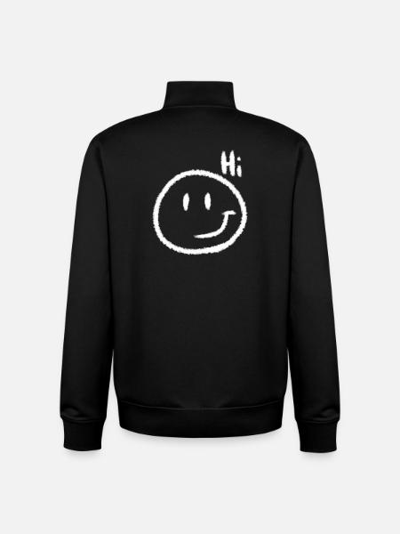 Hi Smile & Text | Chalk look - Unisex Organic Zip Sweatshirt by Stanley/Stella - black