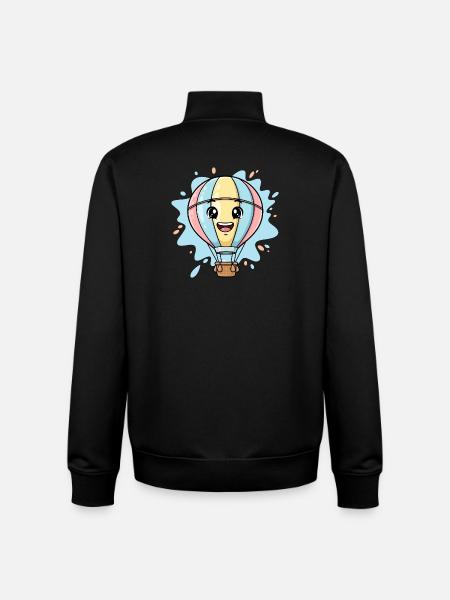 Happy balloon friend cloud journey - Unisex Organic Zip Sweatshirt by Stanley/Stella - black