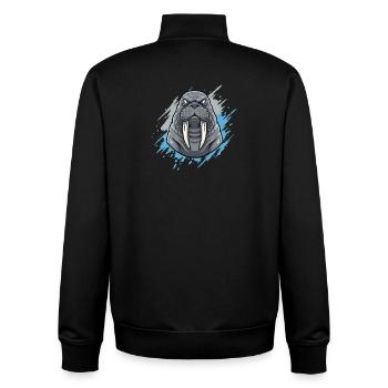 Walrus in color splash - Unisex Organic Zip Sweatshirt by Stanley/Stella - black - Back - AI Model Male 185 light (185cm)